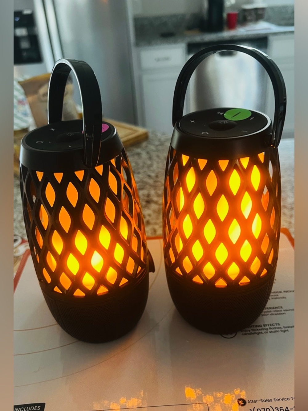 Portable Bluetooth LED Flame Speaker - Black